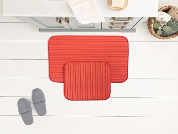 Mathılda 2-Piece Bath Mat - Orange - 50x80 cm - 0