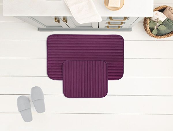 Mathilda 2-Piece Bath Mat - Claret Red - 50x80 cm - 0