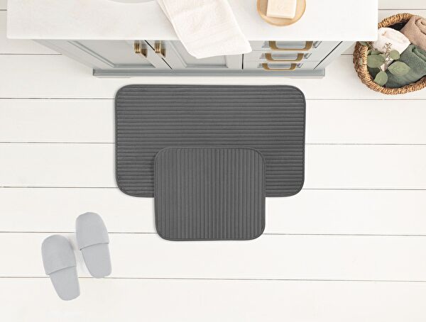 Mathılda 2-Piece Bath Mat - Anthracite - 50x80 cm - 0