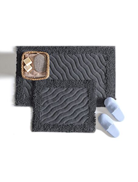 Marlie Bath Mat - Dark Grey - 60x100 cm - 0