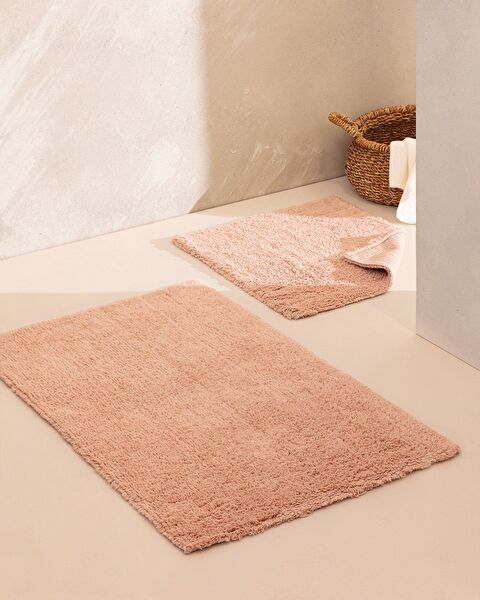Cameo 2-Piece Cotton Bath Mat - Powder - 60x100 cm - 0