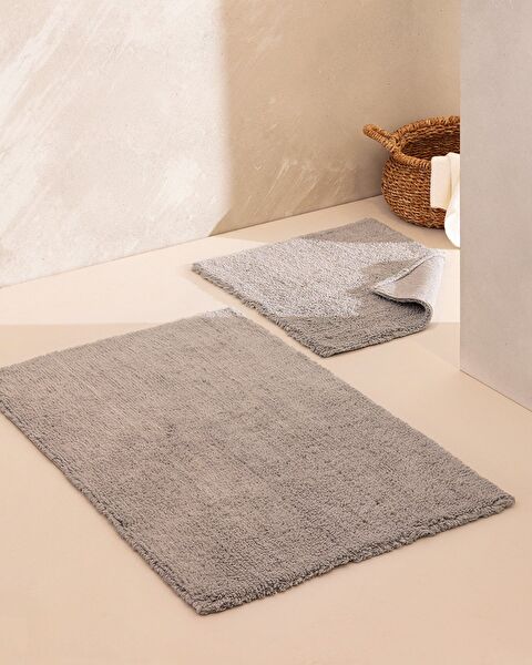 Cameo 2-Piece Cotton Bath Mat - Gray - 60x100 cm - 0