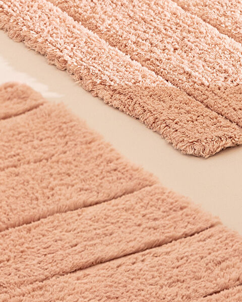 Bleuet 2-Piece Cotton Bath Mat - Powder - 60x100 cm - 1