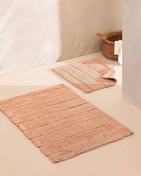 Bleuet 2-Piece Cotton Bath Mat - Powder - 60x100 cm - 0