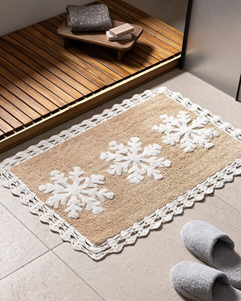 Rosévie Bath Mat - White/Beige - 50x80 cm - 0