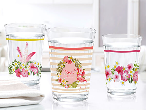 Ensemble de 3 verres à eau Flamingo - 1