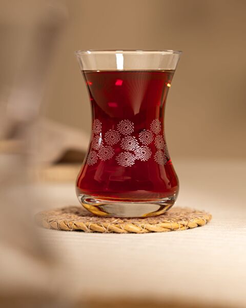 مجموعة زجاج شاي زهور لافيم بيضاء من 6 - 2