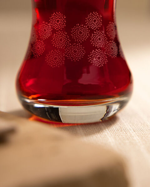 مجموعة زجاج شاي زهور لافيم بيضاء من 6 - 3