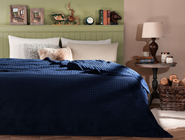 Emile Welsoft Polar doppelseitig geprägte Doppeldecke – Marineblau - 0