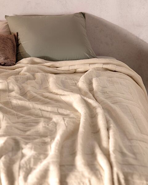 Clementine Mink Emboss Doppeldecke – Ecru - 1