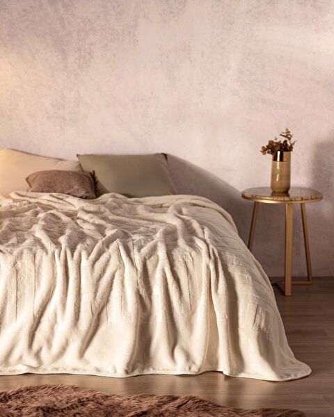 Clementine Mink Emboss Doppeldecke – Ecru - 0