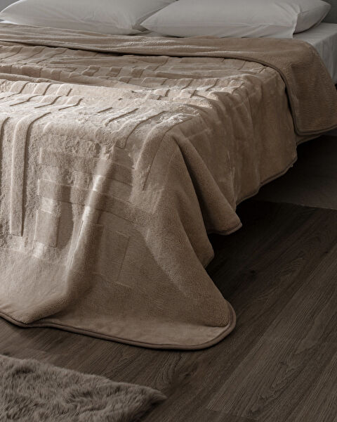 Clementine Mink Emboss Doppeldecke – Beige - 1