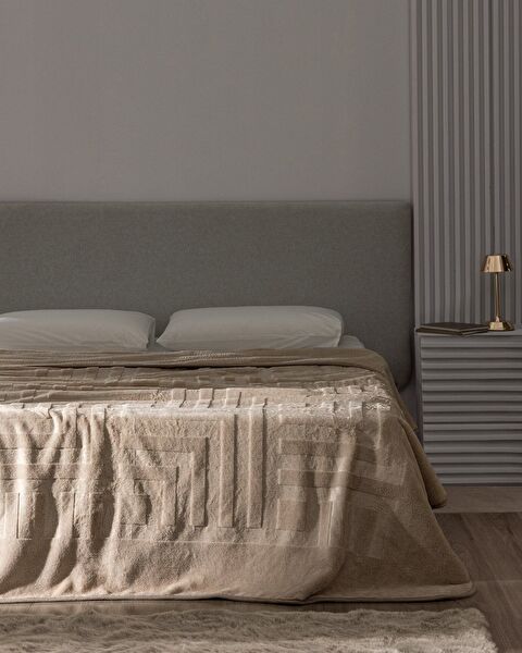 Clementine Mink Emboss Doppeldecke – Beige - 0