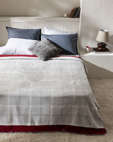 Aude Single Baumwoll-Jacquard-Decke – Grau - 0