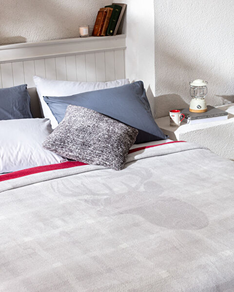 Aude Single Baumwoll-Jacquard-Decke – Grau - 1