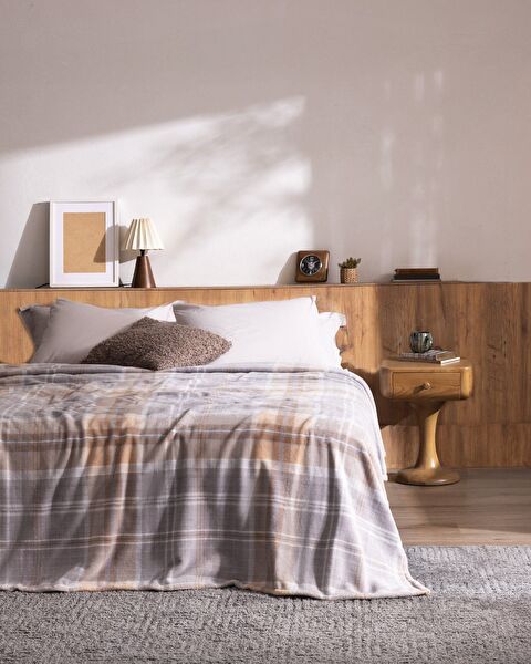 Tignes Double Welsoft Printed Blanket - Grey - 0