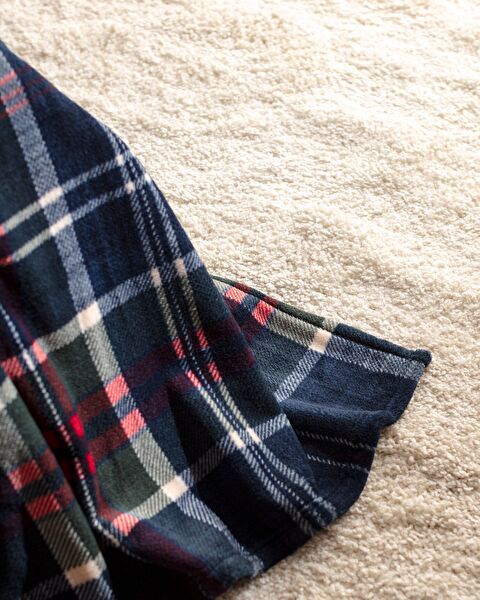 Tignes Double Welsoft Fleece Printed Blanket - Navy Blue - 3