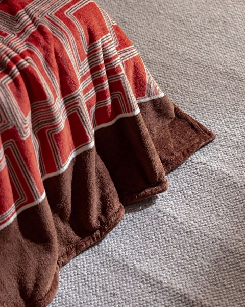 Breville Çift Kişilik Welsoft Polar Baskılı Battaniye - Turuncu - 3