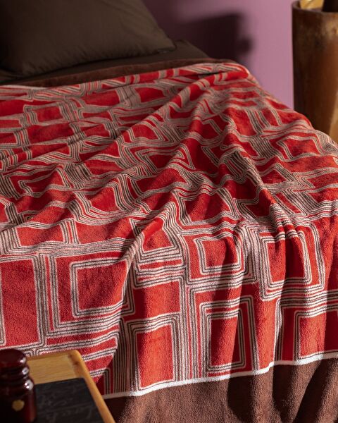 Breville Çift Kişilik Welsoft Polar Baskılı Battaniye - Turuncu - 1