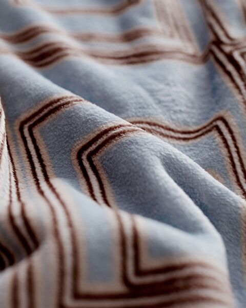 Breville Çift Kişilik Welsoft Polar Baskılı Battaniye - Açık Mavi - 5