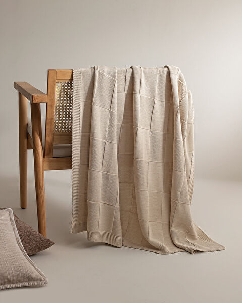 Couverture TV en tricot Perret - Beige - 0