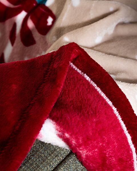 Mezillac Welfsoft Polar bedruckte TV-Decke – Weinrot - 3