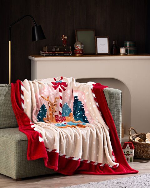 Mezillac Welfsoft Polar bedruckte TV-Decke – Weinrot - 0