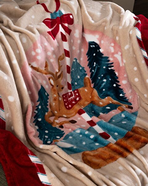 Mezillac Welfsoft Polar bedruckte TV-Decke – Weinrot - 1