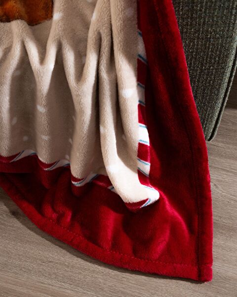 Mezillac Welfsoft Polar bedruckte TV-Decke – Weinrot - 2