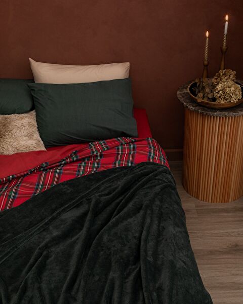 Andray Single Duvet Cover Set with Blanket - Green - 1