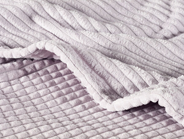 Emile Welsoft Polar Double Sided Embossed Single Blanket - Light Plum - 2