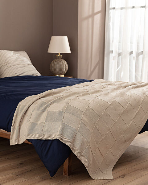 Perret Knitwear Enkele Deken - Beige - 0