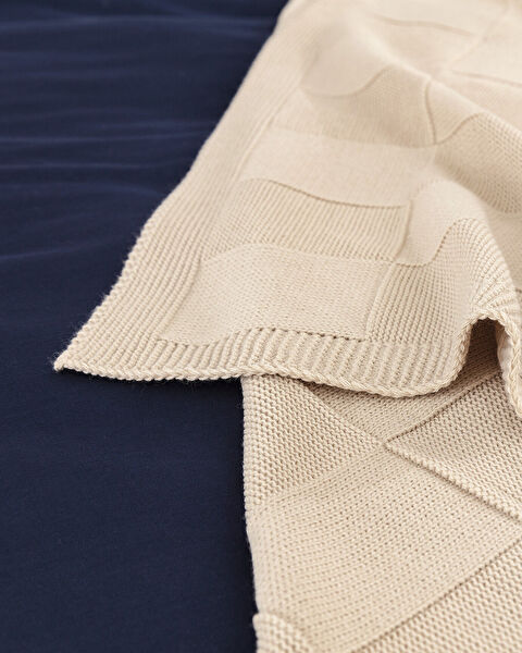 Perret Knitwear Enkele Deken - Beige - 1