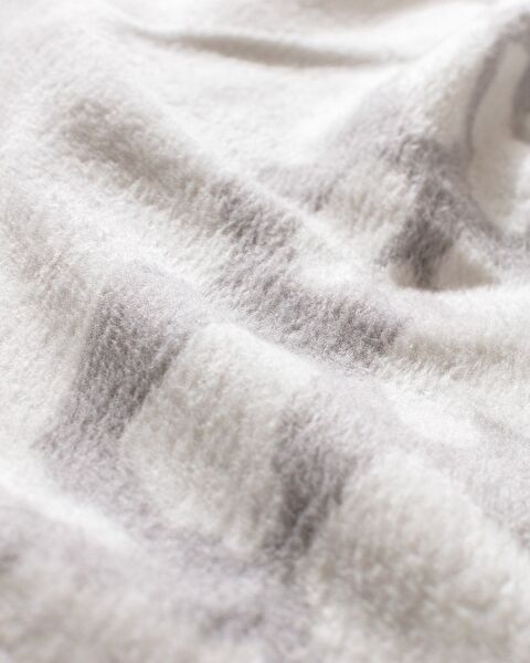 Leopard Tek Kişilik Pamuklu Jakar Battaniye - Gri - 5