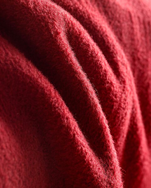 Plain Single Cotton Jacquard Blanket - Claret Red - 4