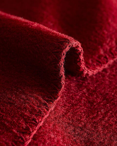 Plain Single Cotton Jacquard Blanket - Claret Red - 6