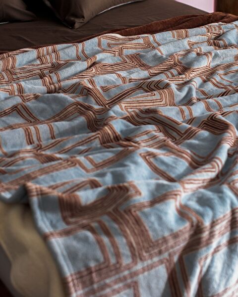 Breville Tek Kişilik Welsoft Polar Baskılı Battaniye - Açık Mavi - 1