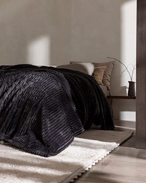 بطانية ويلو سوفت سادة  Corbeau - 2