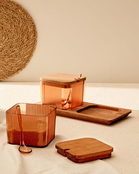 Renard Ahşap Kapaklı Baharatlık 2'li - 1