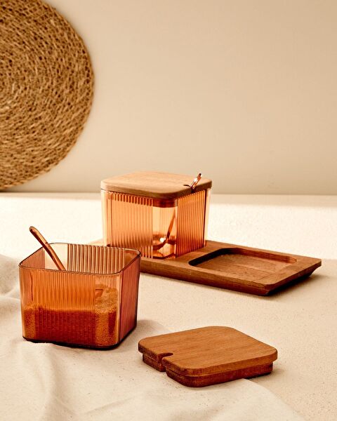 Renard Ahşap Kapaklı Baharatlık 2'li - 0