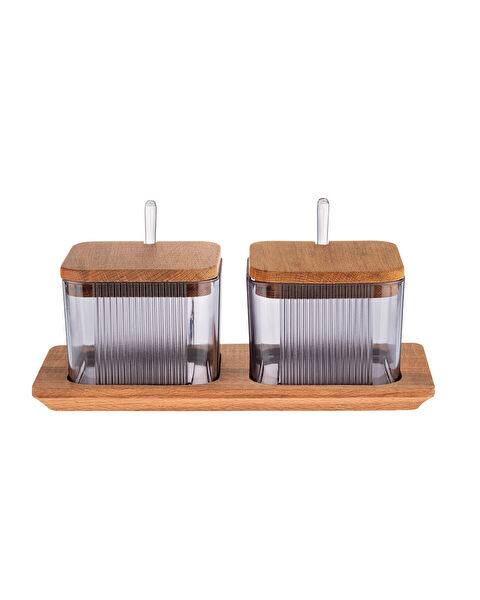 Renard Ahşap Kapaklı Baharatlık 2'li - 2