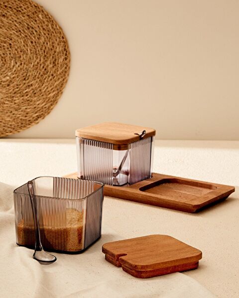 Renard Ahşap Kapaklı Baharatlık 2'li - 1