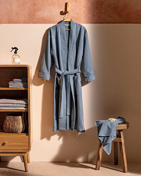 Carla Kimono Collar Unisex Bathrobe Set - 0