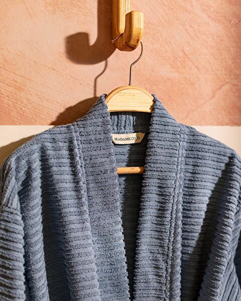 Carla Kimono Collar Unisex Bathrobe Set - 2