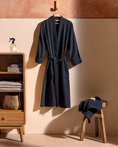 Carla Kimono Collar Unisex Bathrobe Set - 0