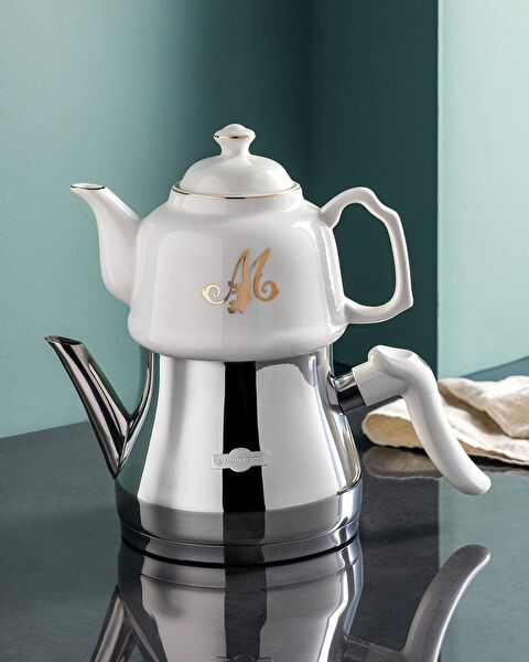 Ensemble Théière Montes - 1000 ml - 2500 ml - Blanc/Or - 0