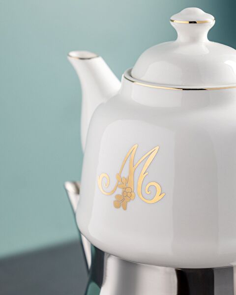 Ensemble Théière Montes - 1000 ml - 2500 ml - Blanc/Or - 2