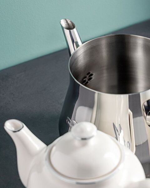 Ensemble de théières Montes - 1000 ml - 2500 ml - Blanc/Platine - 3