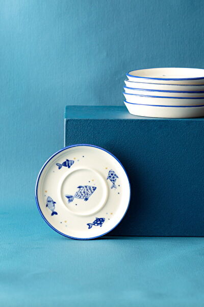 مجموعة صحن زجاج شاي من 6 قطع - 5