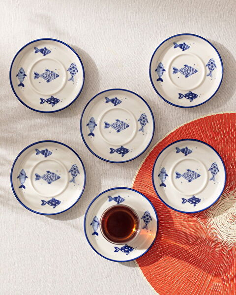 مجموعة صحن زجاج شاي من 6 قطع - 2